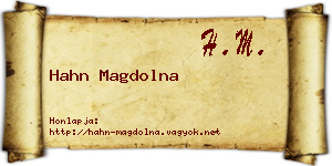 Hahn Magdolna névjegykártya